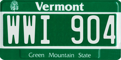 VT license plate WWI904
