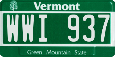 VT license plate WWI937