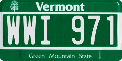 VT license plate WWI971