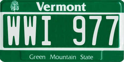 VT license plate WWI977