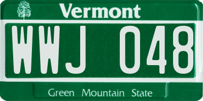 VT license plate WWJ048