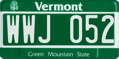 VT license plate WWJ052