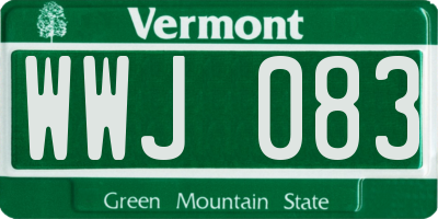 VT license plate WWJ083