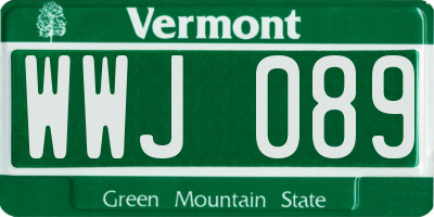 VT license plate WWJ089