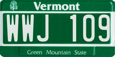 VT license plate WWJ109