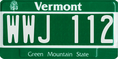 VT license plate WWJ112