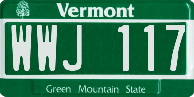 VT license plate WWJ117