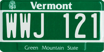 VT license plate WWJ121