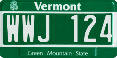 VT license plate WWJ124