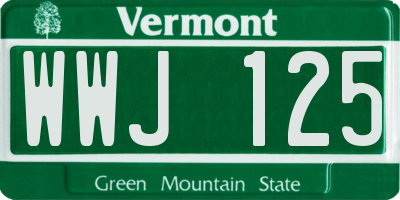 VT license plate WWJ125