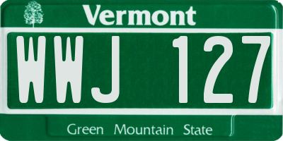 VT license plate WWJ127