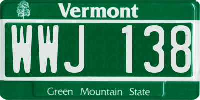 VT license plate WWJ138
