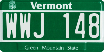 VT license plate WWJ148