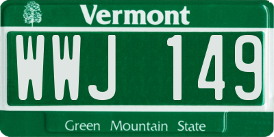 VT license plate WWJ149