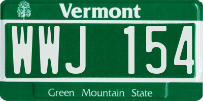 VT license plate WWJ154