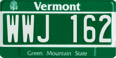 VT license plate WWJ162