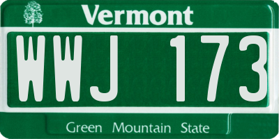 VT license plate WWJ173