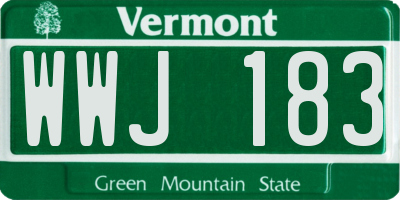 VT license plate WWJ183
