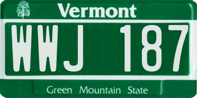 VT license plate WWJ187