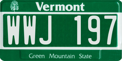 VT license plate WWJ197