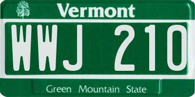 VT license plate WWJ210