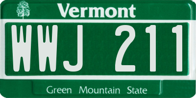 VT license plate WWJ211