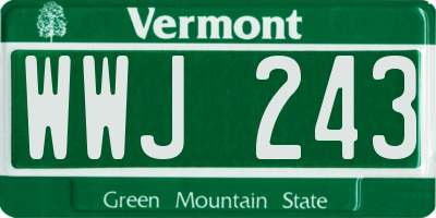 VT license plate WWJ243