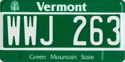 VT license plate WWJ263