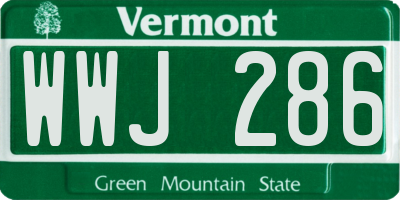 VT license plate WWJ286