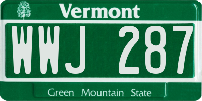 VT license plate WWJ287
