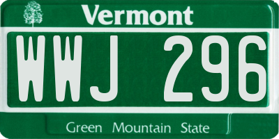 VT license plate WWJ296