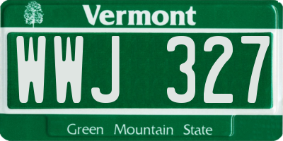 VT license plate WWJ327