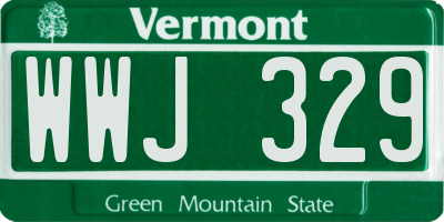 VT license plate WWJ329