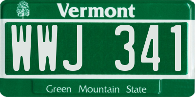 VT license plate WWJ341