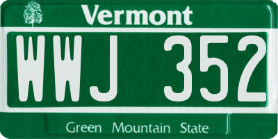 VT license plate WWJ352