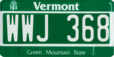 VT license plate WWJ368