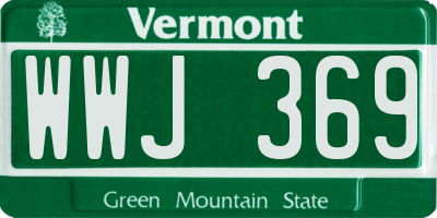 VT license plate WWJ369