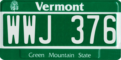 VT license plate WWJ376