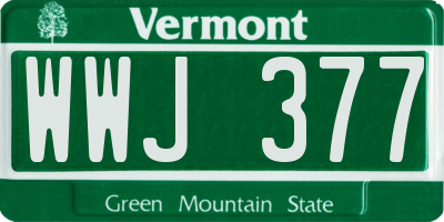VT license plate WWJ377