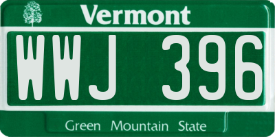 VT license plate WWJ396