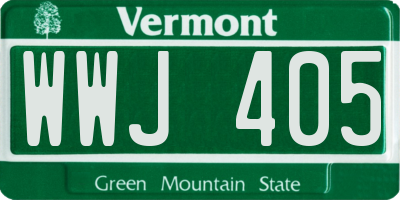 VT license plate WWJ405