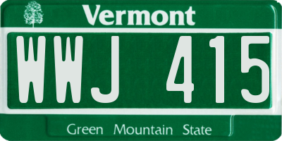 VT license plate WWJ415