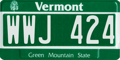 VT license plate WWJ424