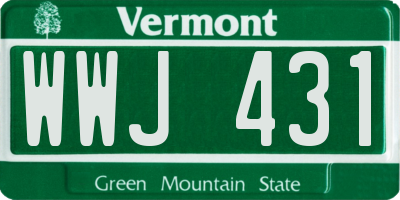 VT license plate WWJ431