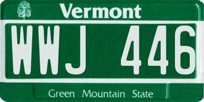 VT license plate WWJ446