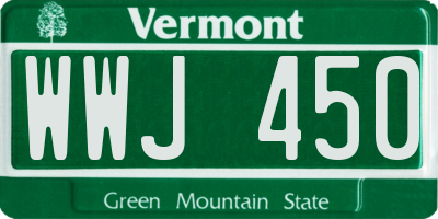 VT license plate WWJ450