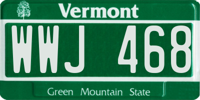 VT license plate WWJ468