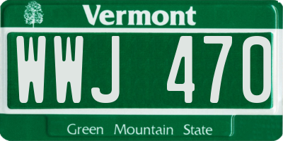 VT license plate WWJ470