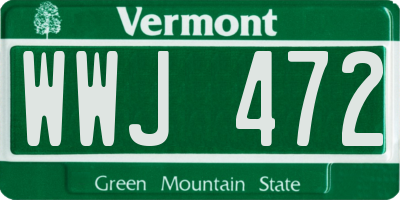 VT license plate WWJ472