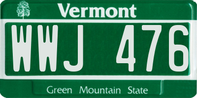 VT license plate WWJ476